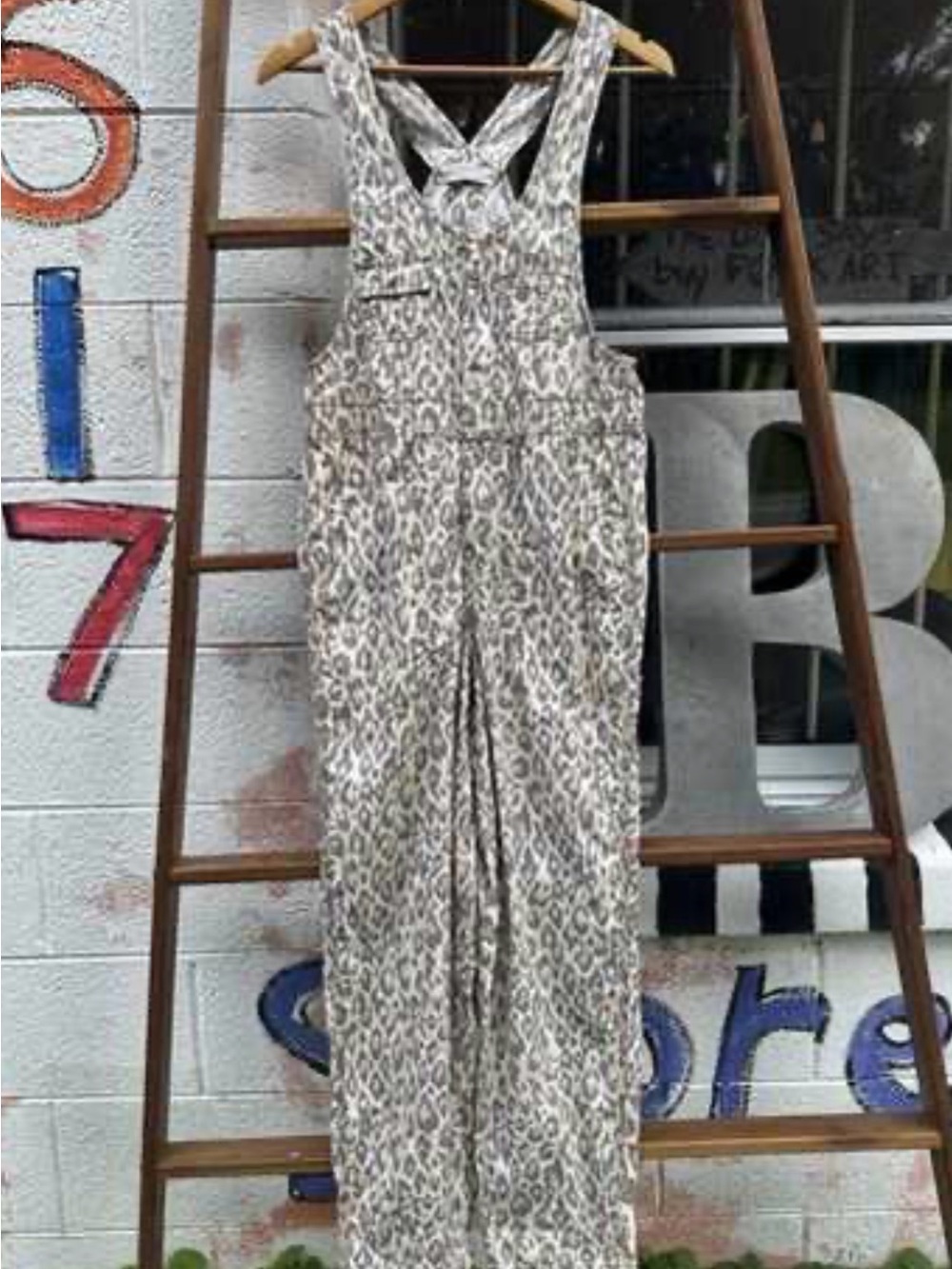 Urban Ourfitters Camille Leopard Print Overalls - Neutral Tones